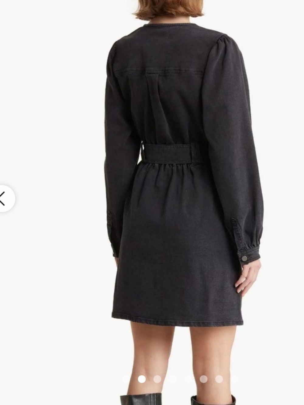 Habitual Washed Black Long Sleeves Denim Dress With Front Pockets  Size Small - Picture 2 of 7